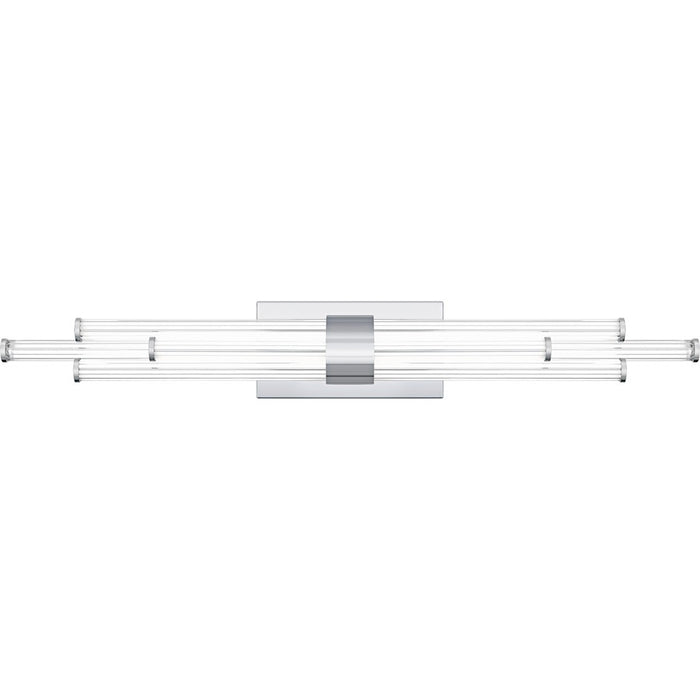 Quoizel Talbott LED 32" Bath Light, Chrome/Clear Ribbed Acrylic
