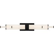 Quoizel Talbott LED 32" Bath Light, Black/Clear Ribbed Acrylic - PCTAL8632MBK