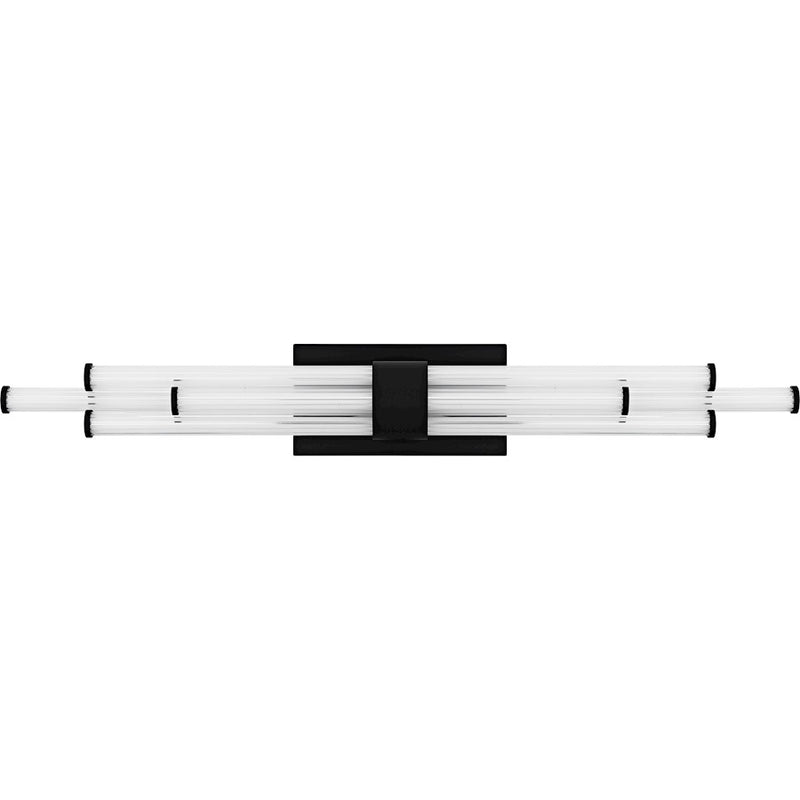 Quoizel Talbott LED 32" Bath Light, Black/Clear Ribbed Acrylic