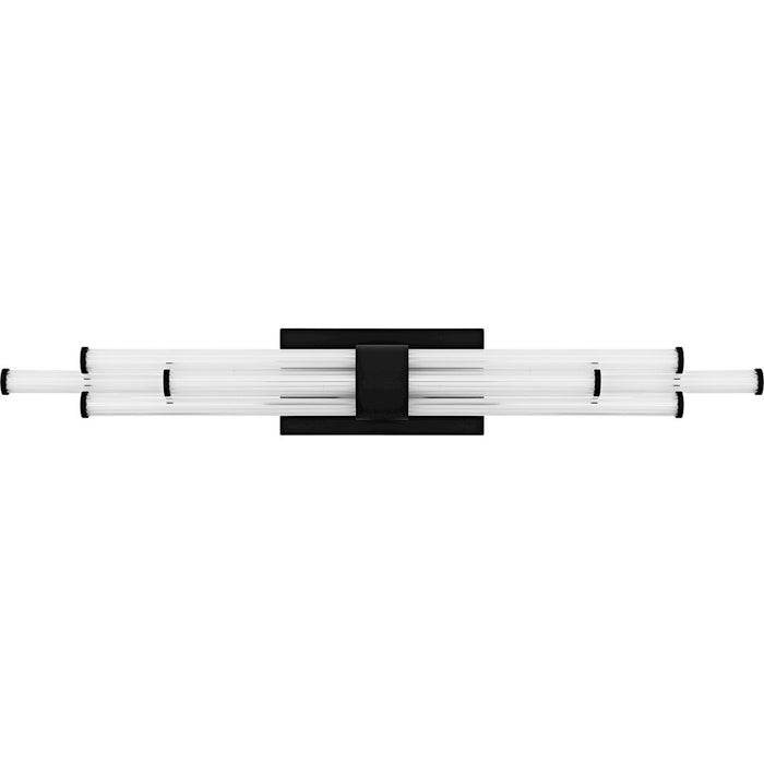 Quoizel Talbott LED 32" Bath Light, Black/Clear Ribbed Acrylic