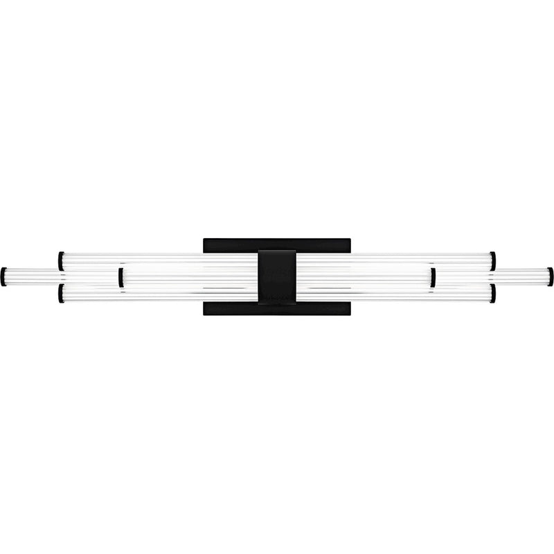 Quoizel Talbott LED 32" Bath Light, Black/Clear Ribbed Acrylic