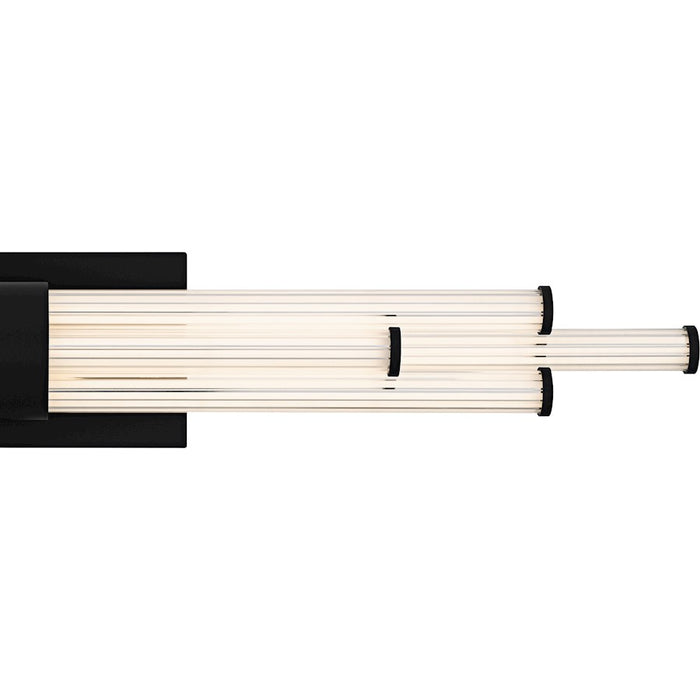 Quoizel Talbott LED 32" Bath Light, Black/Clear Ribbed Acrylic