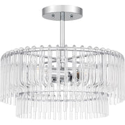 Quoizel Tayshia 18in 3-Light Semi-Flush Mount | Glam Polished Chrome and Clear Glass | Bedroom & Hallway Ceiling Light | Model PCTAY1718C
