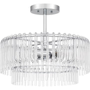 Quoizel Tayshia 18in 3-Light Semi-Flush Mount | Glam Polished Chrome and Clear Glass | Bedroom & Hallway Ceiling Light | Model PCTAY1718C