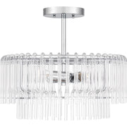 Quoizel Tayshia 18in 3-Light Semi-Flush Mount | Glam Polished Chrome and Clear Glass | Bedroom & Hallway Ceiling Light | Model PCTAY1718C