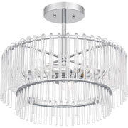 Quoizel Tayshia 18in 3-Light Semi-Flush Mount | Glam Polished Chrome and Clear Glass | Bedroom & Hallway Ceiling Light | Model PCTAY1718C