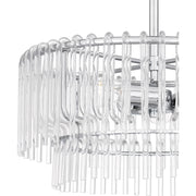 Quoizel Tayshia 18in 3-Light Semi-Flush Mount | Glam Polished Chrome and Clear Glass | Bedroom & Hallway Ceiling Light | Model PCTAY1718C