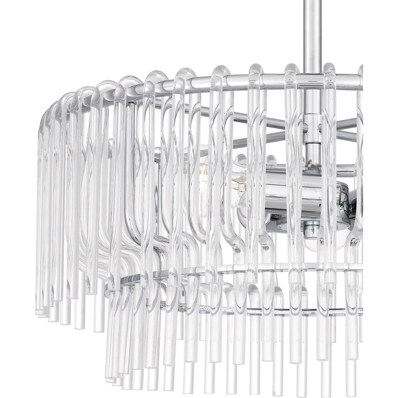 Quoizel Tayshia 18in 3-Light Semi-Flush Mount | Glam Polished Chrome and Clear Glass | Bedroom & Hallway Ceiling Light | Model PCTAY1718C
