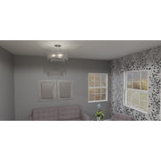 Quoizel Tayshia 18in 3-Light Semi-Flush Mount | Glam Polished Chrome and Clear Glass | Bedroom & Hallway Ceiling Light | Model PCTAY1718C