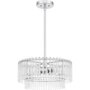 Quoizel Tayshia 18in 3-Light Pendant | Glam Polished Chrome and Clear Glass | Kitchen Island & Dining Room | 18 x 18 x 8.75 in | Model PCTAY2818C