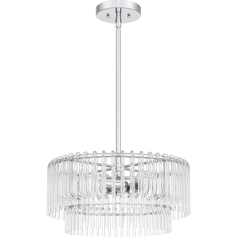 Quoizel Tayshia 18in 3-Light Pendant | Glam Polished Chrome and Clear Glass | Kitchen Island & Dining Room | 18 x 18 x 8.75 in | Model PCTAY2818C