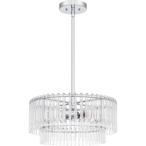 Quoizel Tayshia 18in 3-Light Pendant | Glam Polished Chrome and Clear Glass | Kitchen Island & Dining Room | 18 x 18 x 8.75 in | Model PCTAY2818C