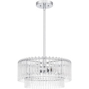 Quoizel Tayshia 18in 3-Light Pendant | Glam Polished Chrome and Clear Glass | Kitchen Island & Dining Room | 18 x 18 x 8.75 in | Model PCTAY2818C