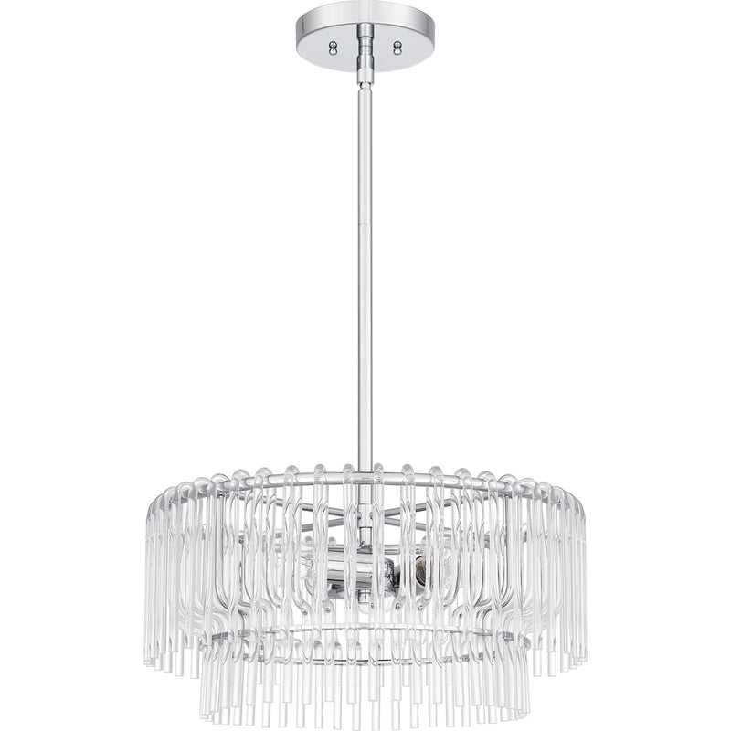Quoizel Tayshia 18in 3-Light Pendant | Glam Polished Chrome and Clear Glass | Kitchen Island & Dining Room | 18 x 18 x 8.75 in | Model PCTAY2818C
