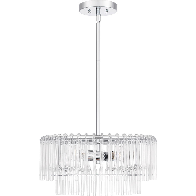 Quoizel Tayshia 18in 3-Light Pendant | Glam Polished Chrome and Clear Glass | Kitchen Island & Dining Room | 18 x 18 x 8.75 in | Model PCTAY2818C