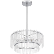 Quoizel Tayshia 18in 3-Light Pendant | Glam Polished Chrome and Clear Glass | Kitchen Island & Dining Room | 18 x 18 x 8.75 in | Model PCTAY2818C