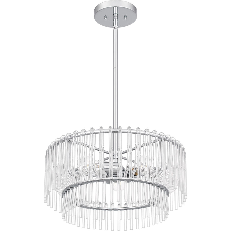 Quoizel Tayshia 18in 3-Light Pendant | Glam Polished Chrome and Clear Glass | Kitchen Island & Dining Room | 18 x 18 x 8.75 in | Model PCTAY2818C
