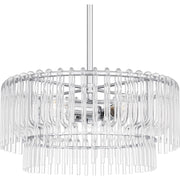 Quoizel Tayshia 18in 3-Light Pendant | Glam Polished Chrome and Clear Glass | Kitchen Island & Dining Room | 18 x 18 x 8.75 in | Model PCTAY2818C