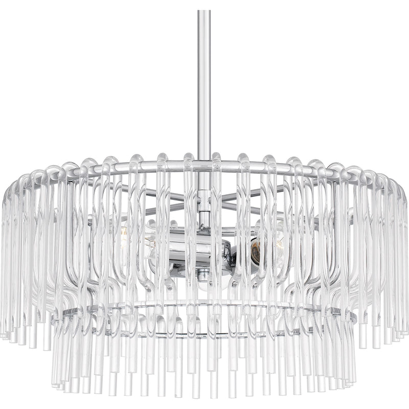 Quoizel Tayshia 18in 3-Light Pendant | Glam Polished Chrome and Clear Glass | Kitchen Island & Dining Room | 18 x 18 x 8.75 in | Model PCTAY2818C