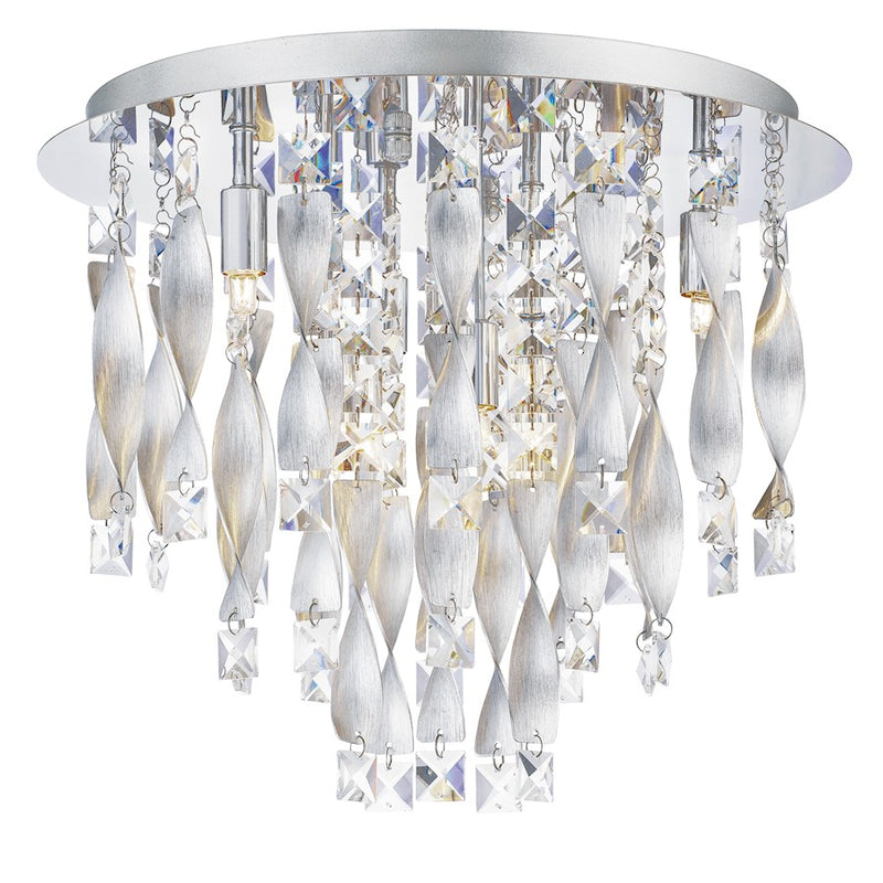 Quoizel Twinkle 6 Light Flush Mount, Polished Chrome/Clear Glass