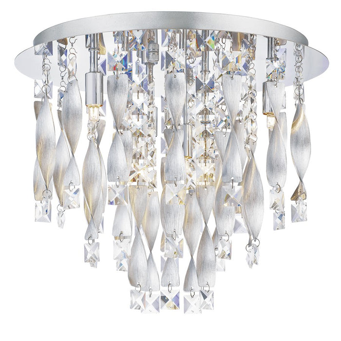 Quoizel Twinkle 6 Light Flush Mount, Polished Chrome/Clear Glass