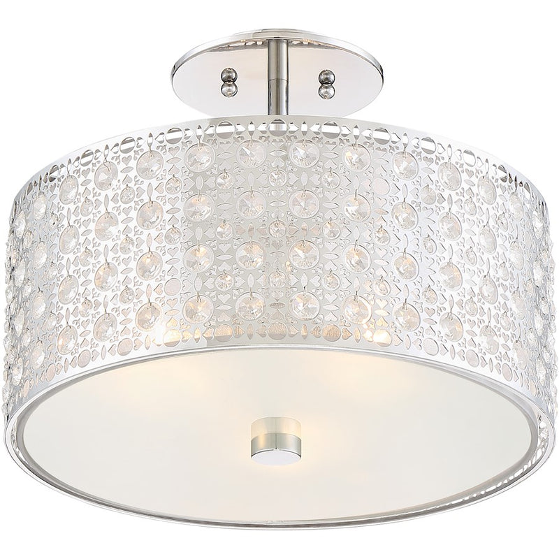 Quoizel Platinum Collection Verity Semi-Flush Mount, 3 Light, Polished Chrome