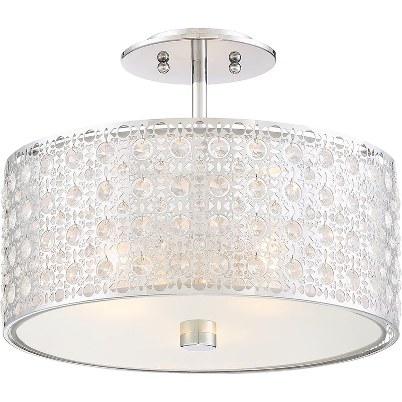 Quoizel Platinum Collection Verity Semi-Flush Mount, 3 Light, Polished Chrome