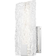 Quoizel Winter 12in LED Wall Sconce | Contemporary Polished Chrome and Clear Textured Glass | Bedroom & Hallway Accent Light | Model PCWR8506C