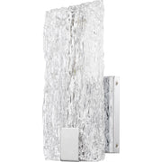 Quoizel Winter 12in LED Wall Sconce | Contemporary Polished Chrome and Clear Textured Glass | Bedroom & Hallway Accent Light | Model PCWR8506C