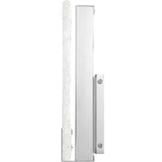Quoizel Winter 12in LED Wall Sconce | Contemporary Polished Chrome and Clear Textured Glass | Bedroom & Hallway Accent Light | Model PCWR8506C