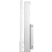 Quoizel Winter 12in LED Wall Sconce | Contemporary Polished Chrome and Clear Textured Glass | Bedroom & Hallway Accent Light | Model PCWR8506C