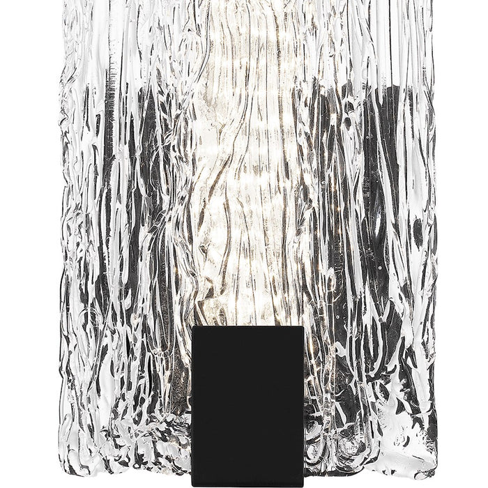 Quoizel Winter Wall Sconce, Matte Black/Clear Textured