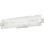 Quoizel Winter 24in LED Bath Light | Contemporary Polished Chrome and Clear Textured Glass | Bathroom Vanity & Powder Room | Model PCWR8524C