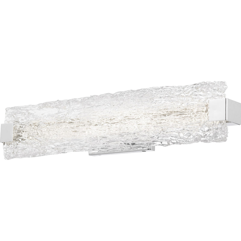 Quoizel Winter 24in LED Bath Light | Contemporary Polished Chrome and Clear Textured Glass | Bathroom Vanity & Powder Room | Model PCWR8524C