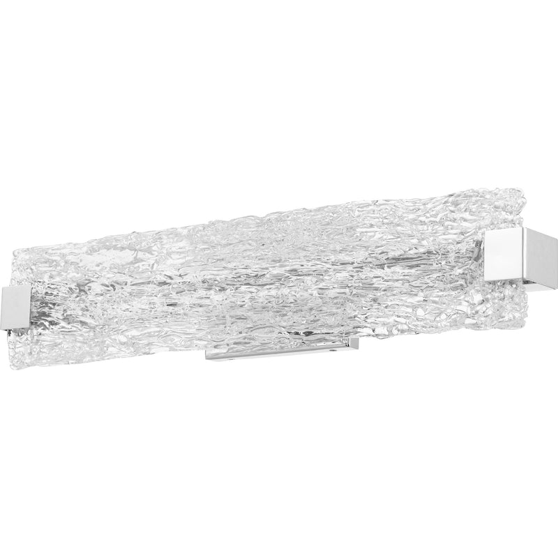 Quoizel Winter 24in LED Bath Light | Contemporary Polished Chrome and Clear Textured Glass | Bathroom Vanity & Powder Room | Model PCWR8524C