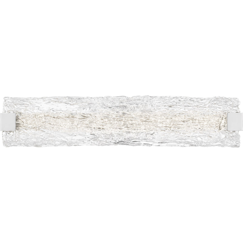 Quoizel Winter 24in LED Bath Light | Contemporary Polished Chrome and Clear Textured Glass | Bathroom Vanity & Powder Room | Model PCWR8524C