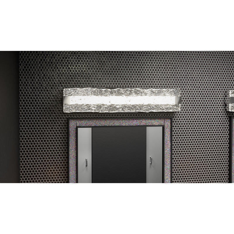Quoizel Winter 24in LED Bath Light | Contemporary Polished Chrome and Clear Textured Glass | Bathroom Vanity & Powder Room | Model PCWR8524C