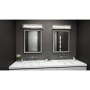 Quoizel Winter 24in LED Bath Light | Contemporary Polished Chrome and Clear Textured Glass | Bathroom Vanity & Powder Room | Model PCWR8524C