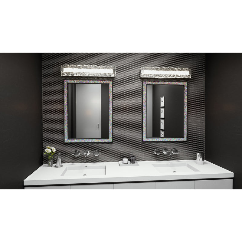 Quoizel Winter 24in LED Bath Light | Contemporary Polished Chrome and Clear Textured Glass | Bathroom Vanity & Powder Room | Model PCWR8524C