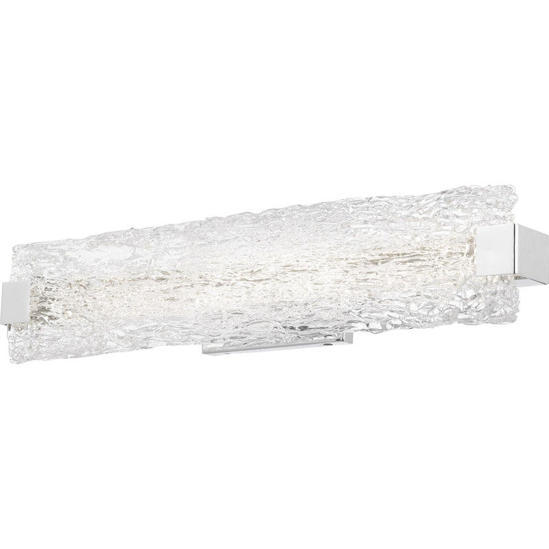 Quoizel Winter 24in LED Bath Light | Contemporary Polished Chrome and Clear Textured Glass | Bathroom Vanity & Powder Room | Model PCWR8524C