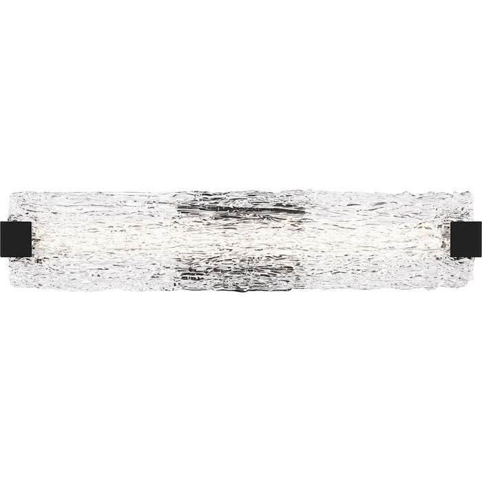 Quoizel Winter Bath Light, Matte Black/Clear Textured