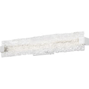 Quoizel Winter 32in LED Bath Light | Contemporary Polished Chrome and Clear Textured Glass | Bathroom Vanity & Powder Room | Model PCWR8532C