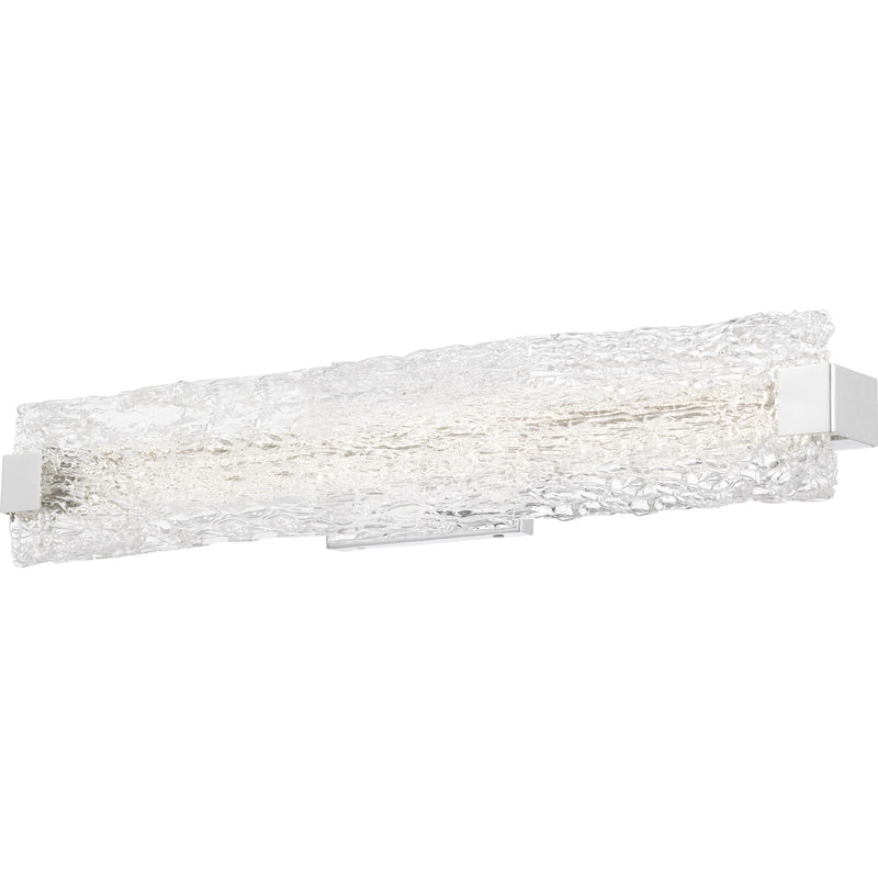 Quoizel Winter 32in LED Bath Light | Contemporary Polished Chrome and Clear Textured Glass | Bathroom Vanity & Powder Room | Model PCWR8532C