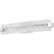 Quoizel Winter 32in LED Bath Light | Contemporary Polished Chrome and Clear Textured Glass | Bathroom Vanity & Powder Room | Model PCWR8532C