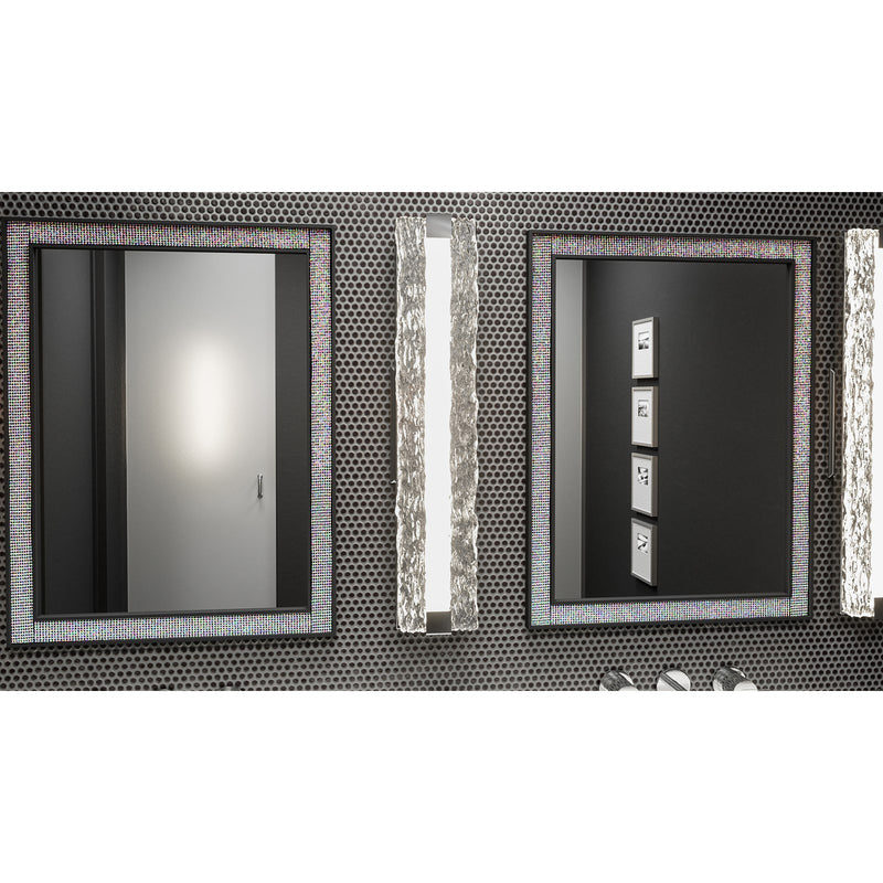Quoizel Winter 32in LED Bath Light | Contemporary Polished Chrome and Clear Textured Glass | Bathroom Vanity & Powder Room | Model PCWR8532C