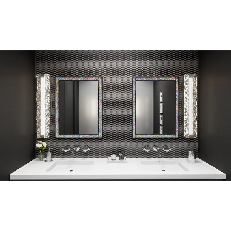 Quoizel Winter 32in LED Bath Light | Contemporary Polished Chrome and Clear Textured Glass | Bathroom Vanity & Powder Room | Model PCWR8532C