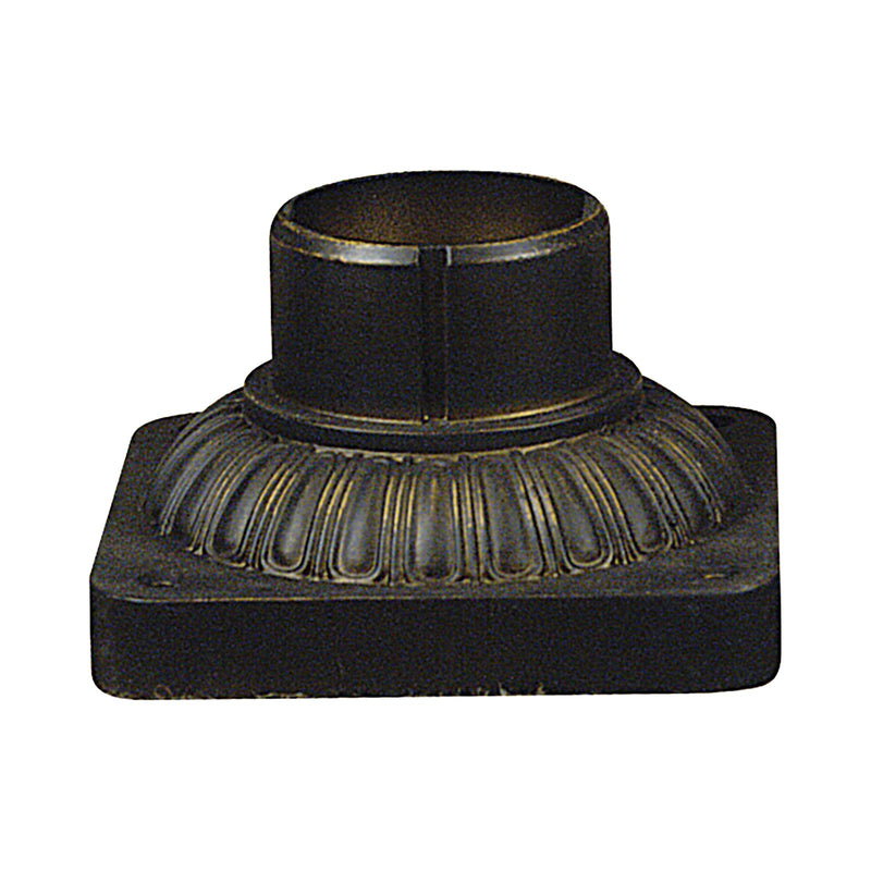 Quoizel Outdoor Pier Mount 6in Post Base | Medici Bronze Aluminum | Deck & Driveway Post Light Base | 6 x 6 x 3.5 in | Model PM9300Z