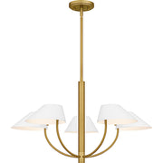 Quoizel Penley 5Light Chandelier, Brushed Gold/Metal - PNY5028BRG