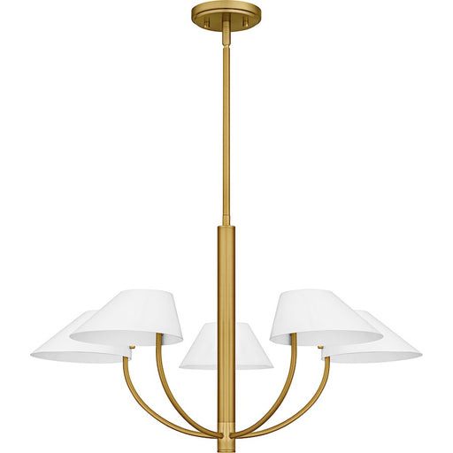 Quoizel Penley 5Light Chandelier, Brushed Gold/Metal