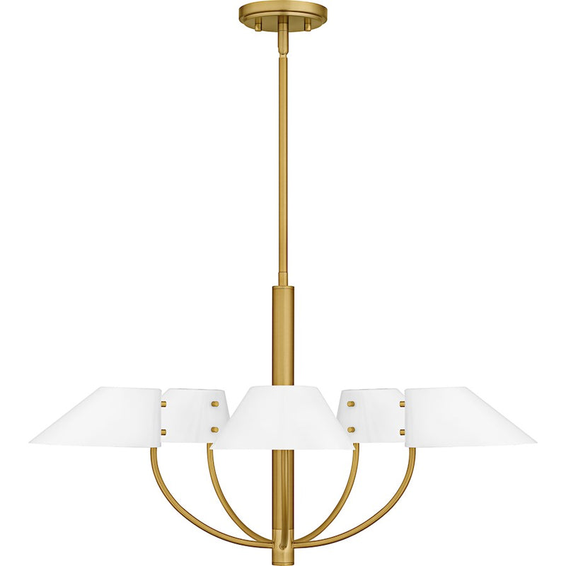 Quoizel Penley 5Light Chandelier, Brushed Gold/Metal